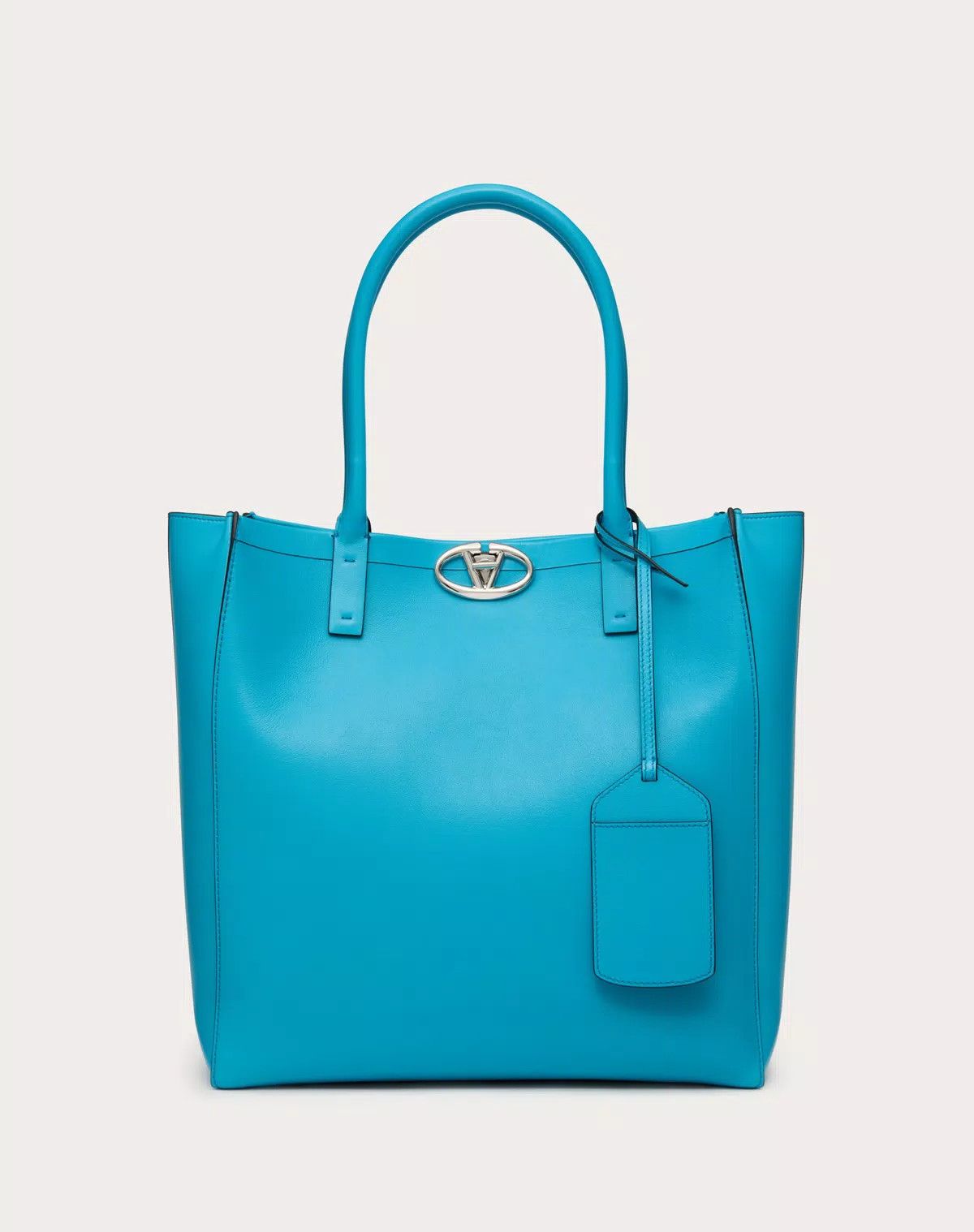 Valentino oc11z0725 Size:OS/ Locker Leather Shopping Bag in Sky Blue Size ONE SIZE - 1 Thumbnail