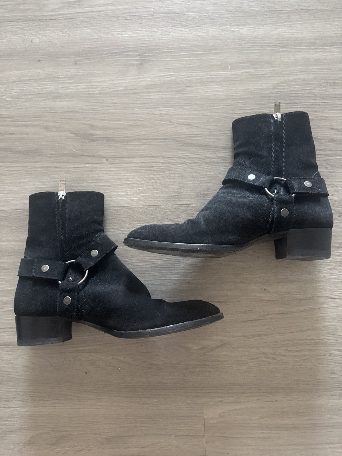 Saint Laurent Paris Saint Laurent Black Harness Sued Boots Size US 8.5 / EU 41-42 - 3 Thumbnail