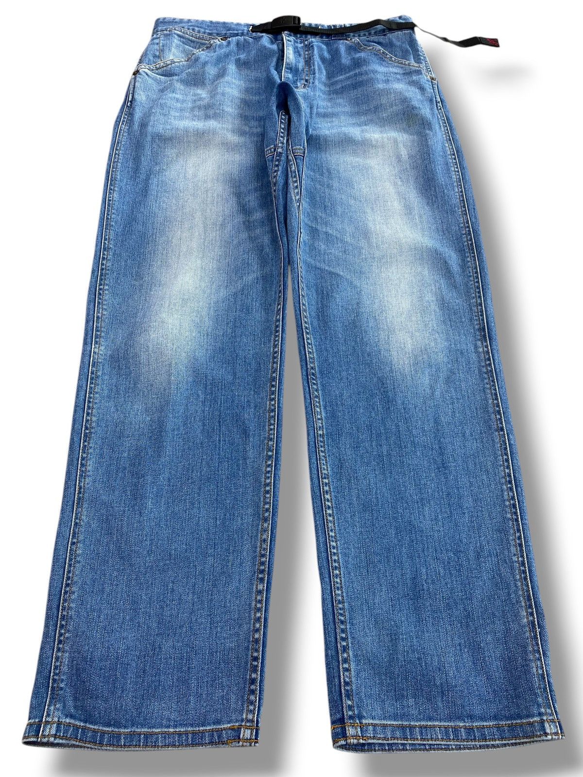 Gramicci Gramicci Faded Wash Whiskered Style Wide Leg Denim Pants Size US 32 / EU 48 - 1 Thumbnail