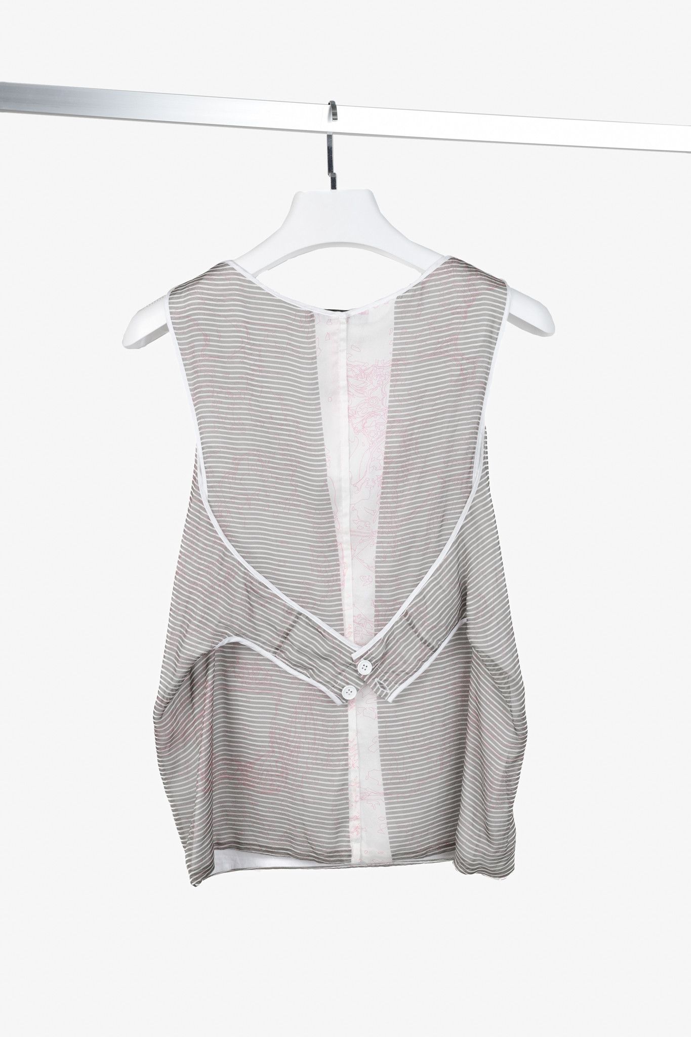 Jil Sander Jil Sander Striped Topographic Tank Blouse Size XS / US 0-2 / IT 36-38 - 2 Thumbnail