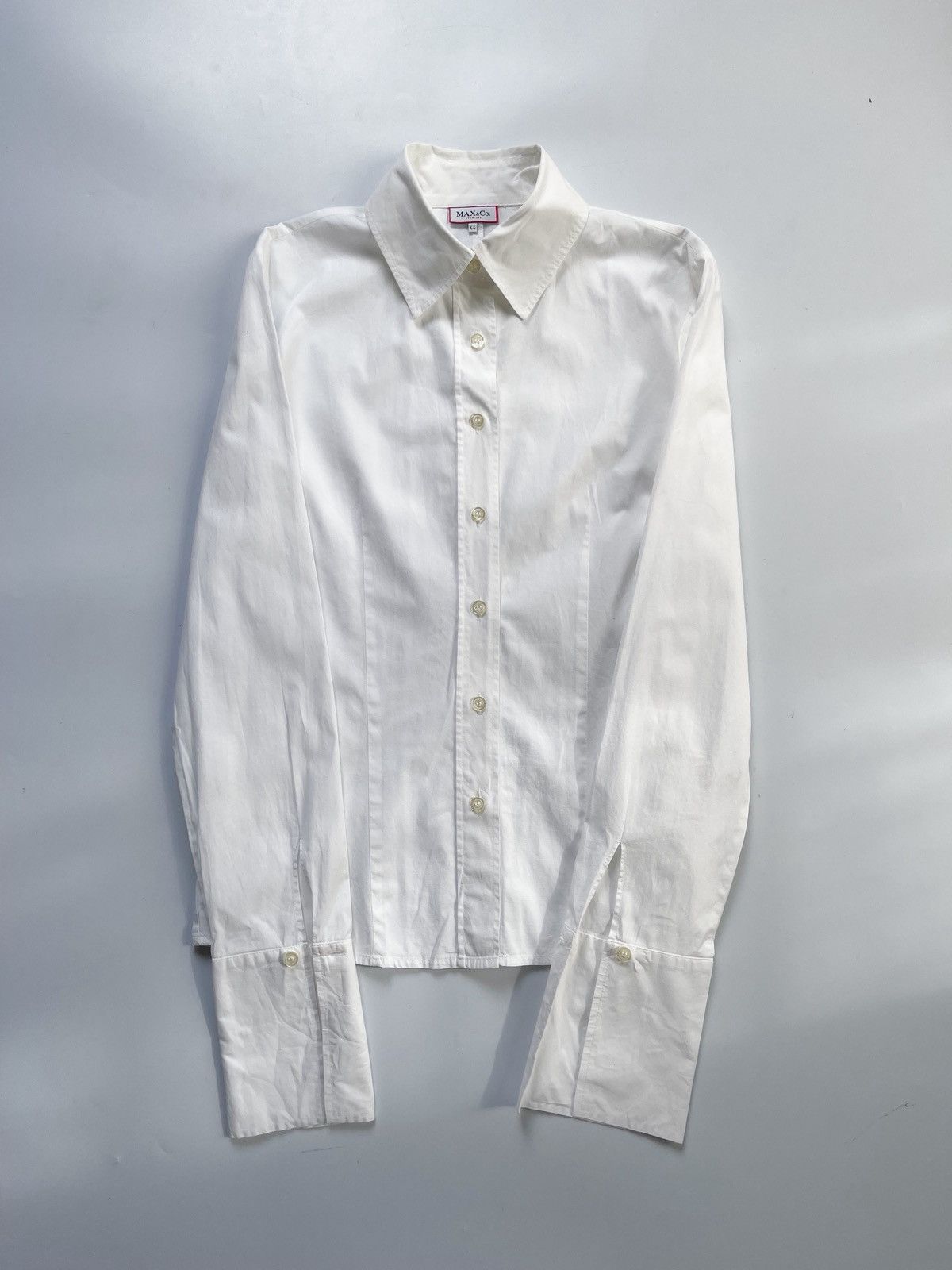 MAX&Co. 2000s Max Co by Max Mara Slim Fit Extended Cuff Shirt Size L / US 10 / IT 46 - 7 Thumbnail