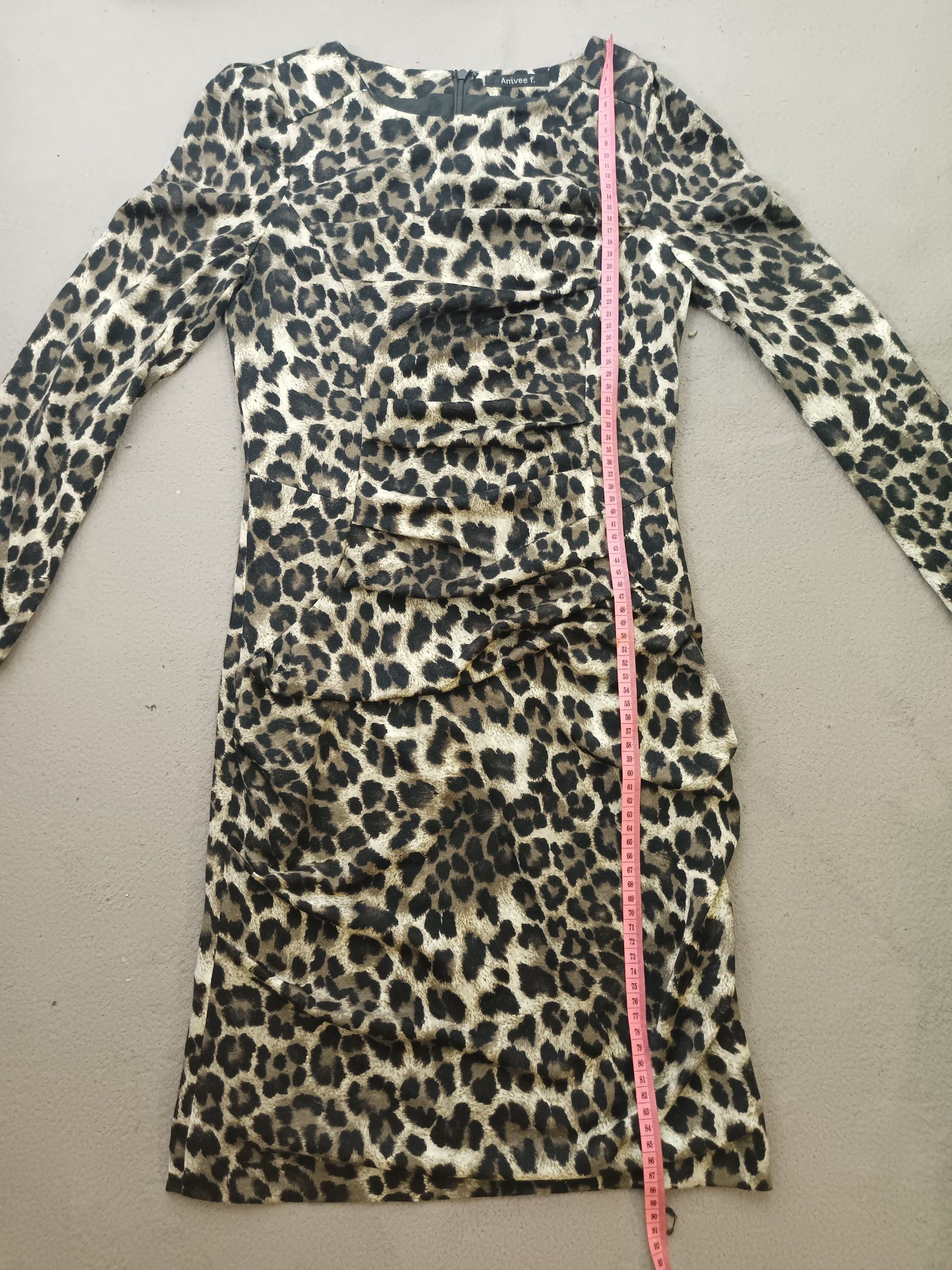Vintage Anivee f. Women's Dress Leopard Print Back Zipper Bodycon Size S / US 4 / IT 40 - 13 Thumbnail