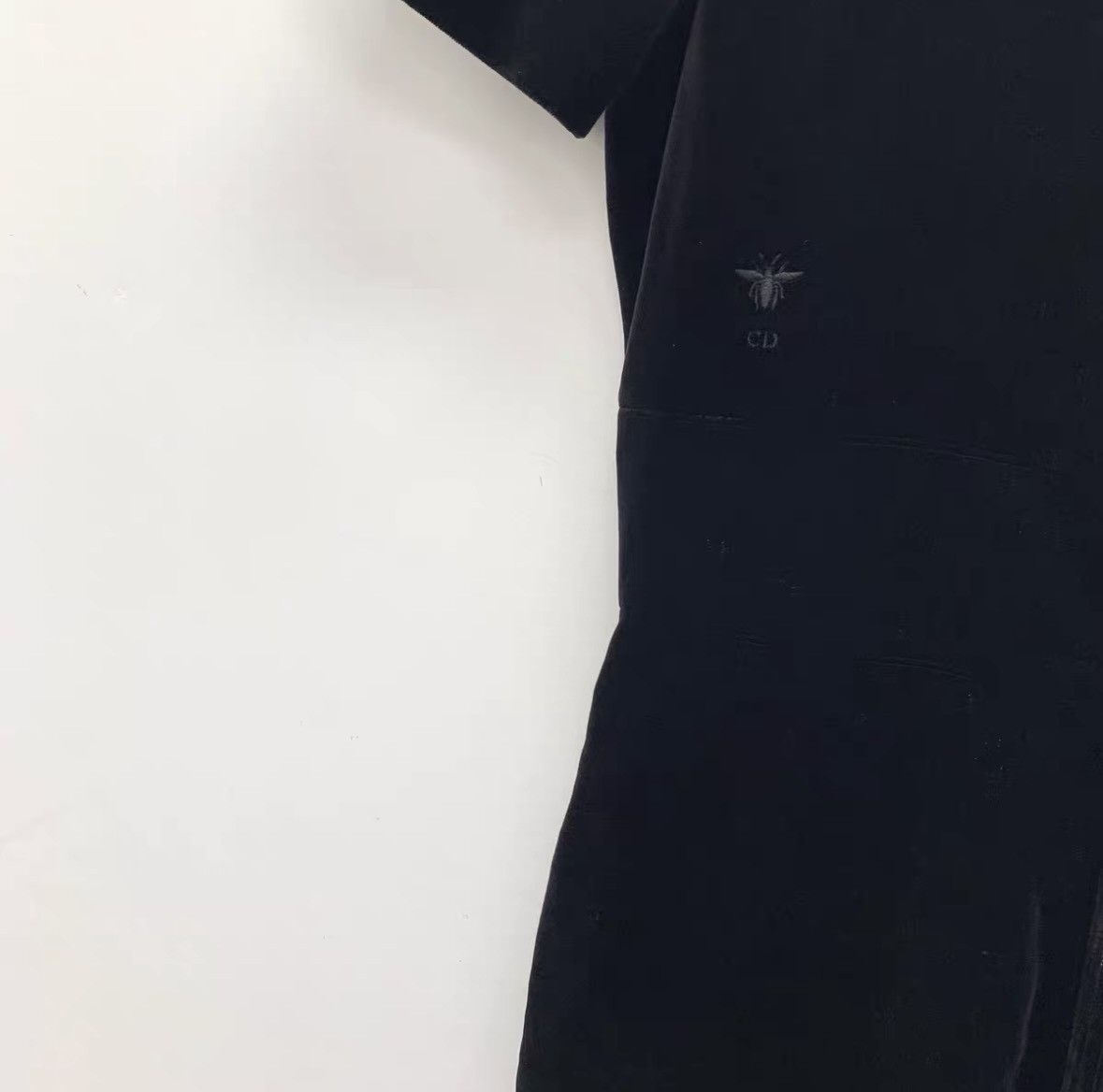 Dior Dior Black Cotton Lapel Short Sleeve Velvet Jumpsuit K26WX Size XS / US 0-2 / IT 36-38 - 4 Thumbnail