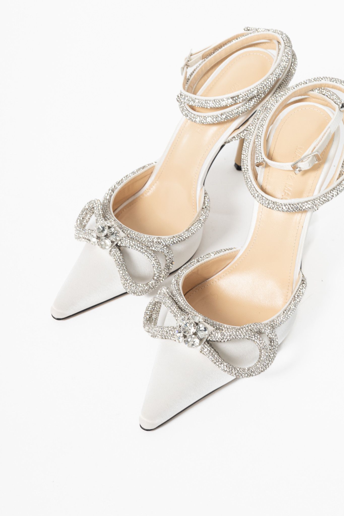 MACH & MACH MACH & MACH Double Bow Silk-Satin Crystal-Embellished Heels Size US 9 / IT 39 - 6 Thumbnail