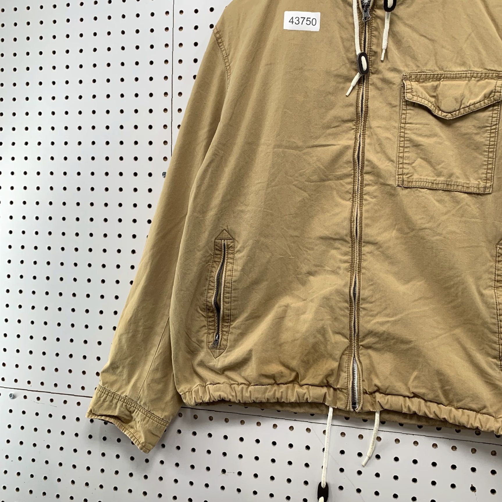 Old Navy VINTAGE Old Navy Hoodie Mens L Tan Lightweight Zip Up Hoodie Size US L / EU 52-54 / 3 - 3 Thumbnail