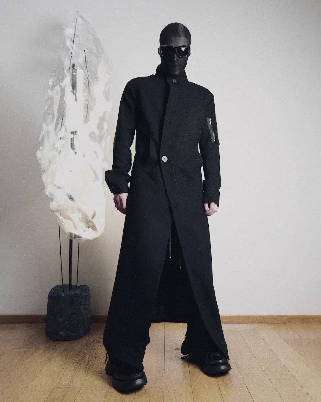 image of Nktrmnv Full Lenght Wool Coat in Black, Men's (Size Medium)