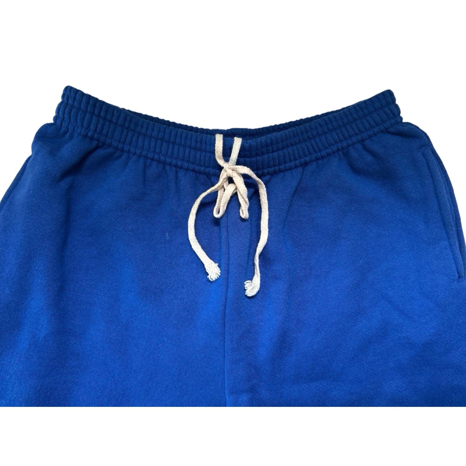 Russell Athletic VINTAGE Russell Athletic Coaches Shorts Mens M Blue 90s USA Drawstring Side Pockets White Red Flocked Logo Size US 31 - 3 Thumbnail