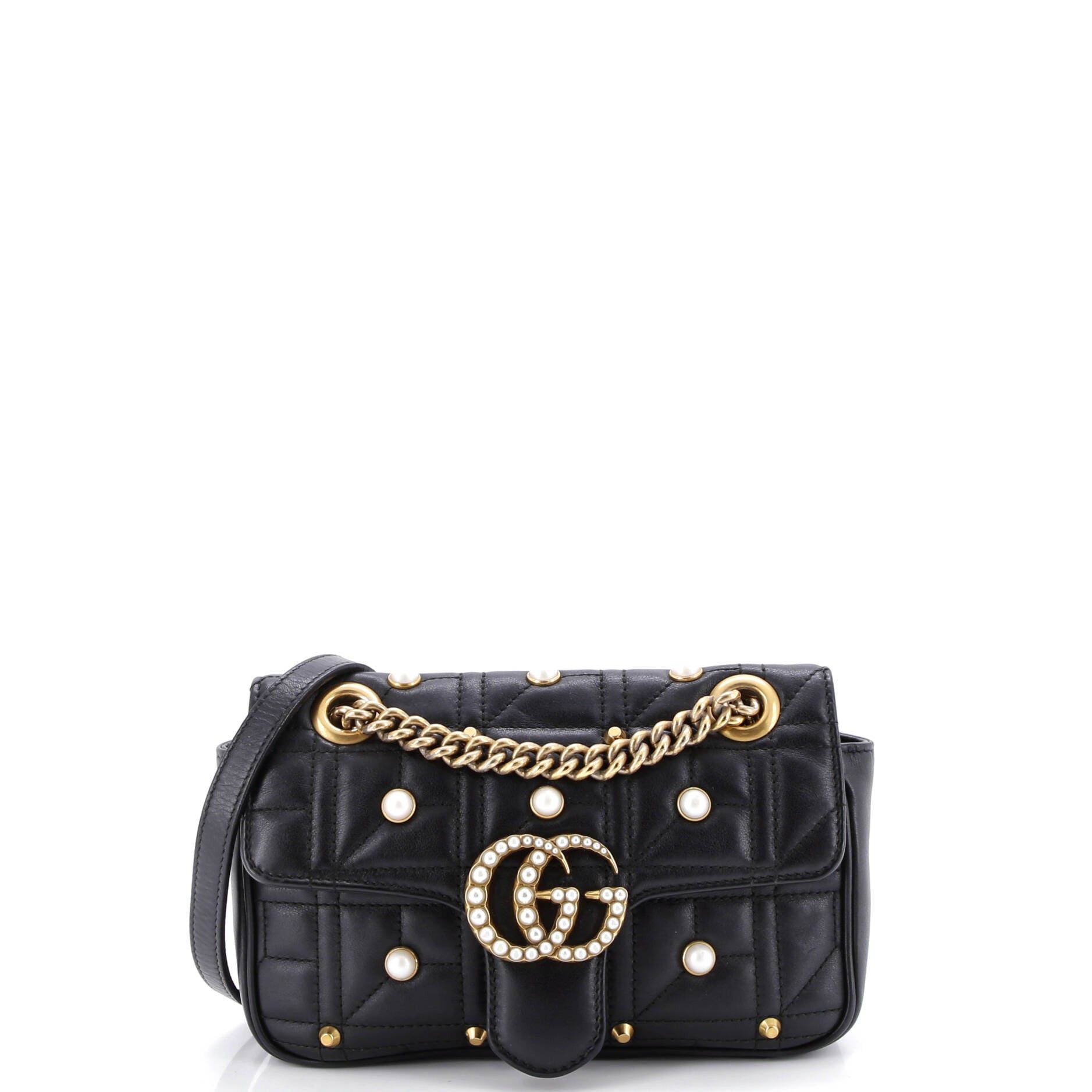Gucci Pearly GG Marmont Flap Bag Size ONE SIZE - 1 Thumbnail