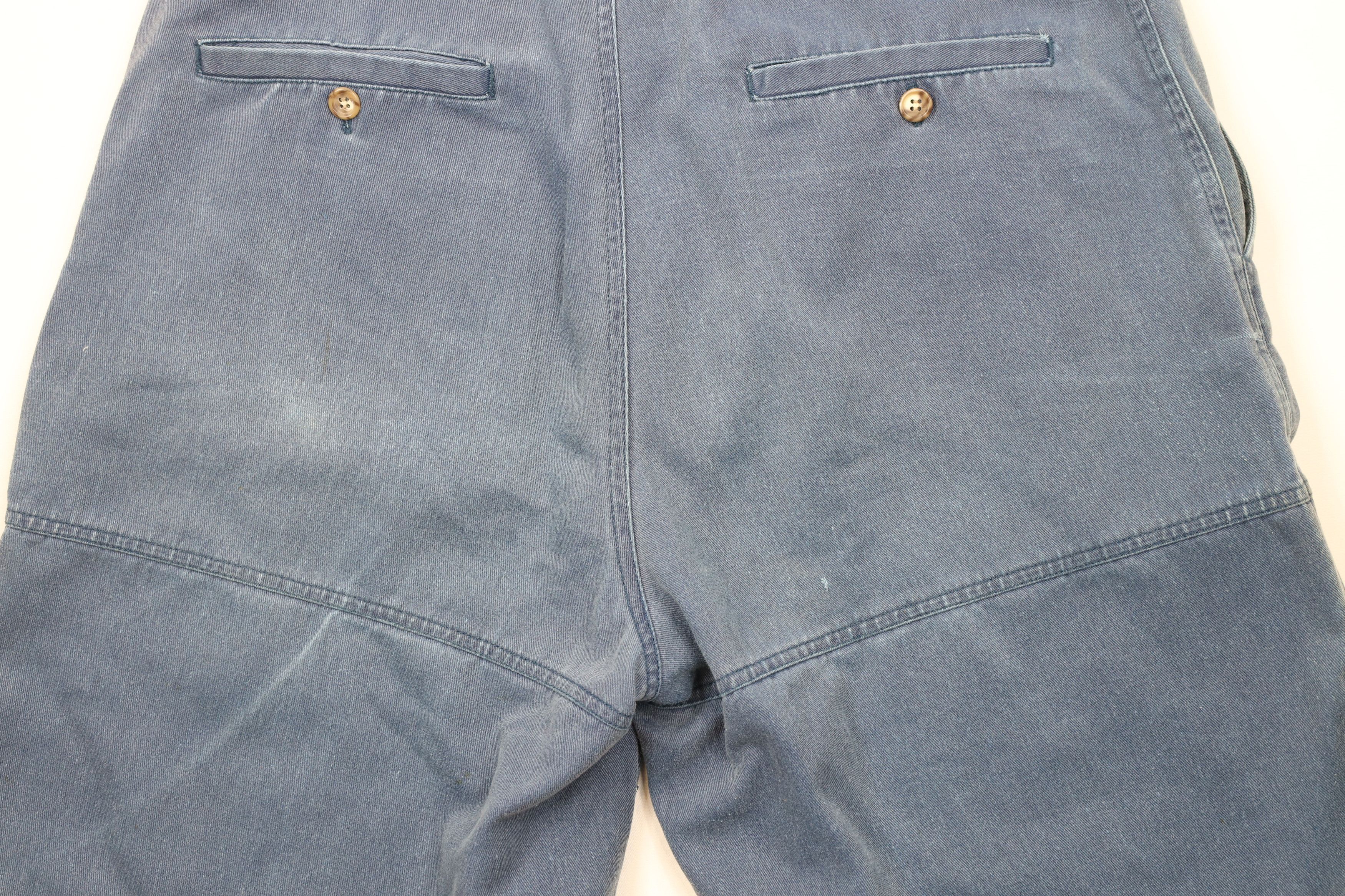 Vintage Vintage 90s Streetwear Stonewash Pleated Cargo Shorts Blue Size US 36 / EU 52 - 12 Thumbnail