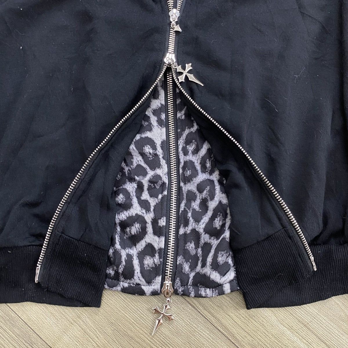 Le Grande Bleu (L.G.B.) Y2K Dazy Double Layers Cross Kmrii Lgb Style Zip Fur Hoodie Size US XL / EU 56 / 4 - 7 Thumbnail