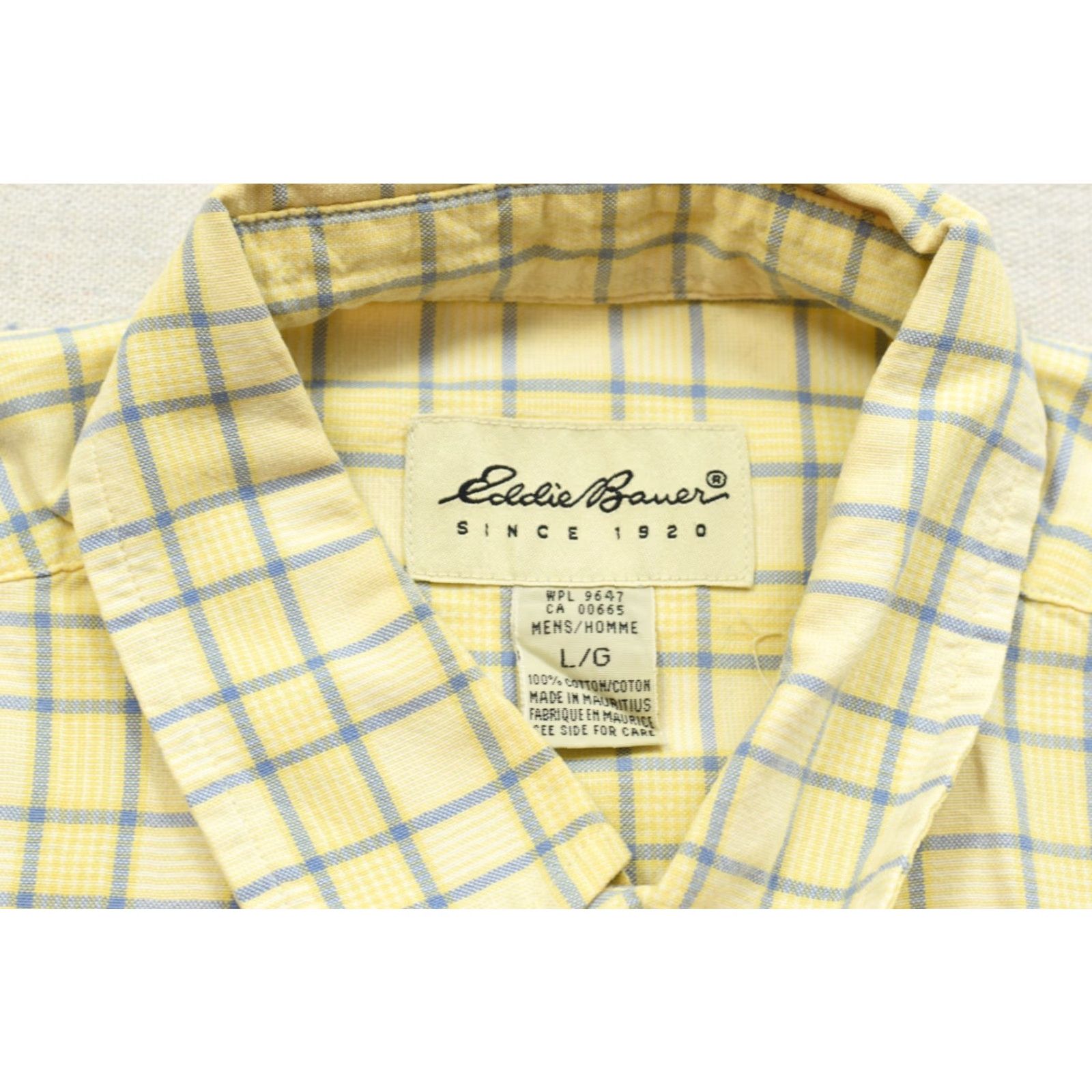 Eddie Bauer Eddie Bauer Shirt Button-Down Plaid Short Sleeve Cotton Yellow Blue Mens Large L Pocketed Regular Cap Collar Button-Up Vintage: No Size US L / EU 52-54 / 3 - 8 Thumbnail