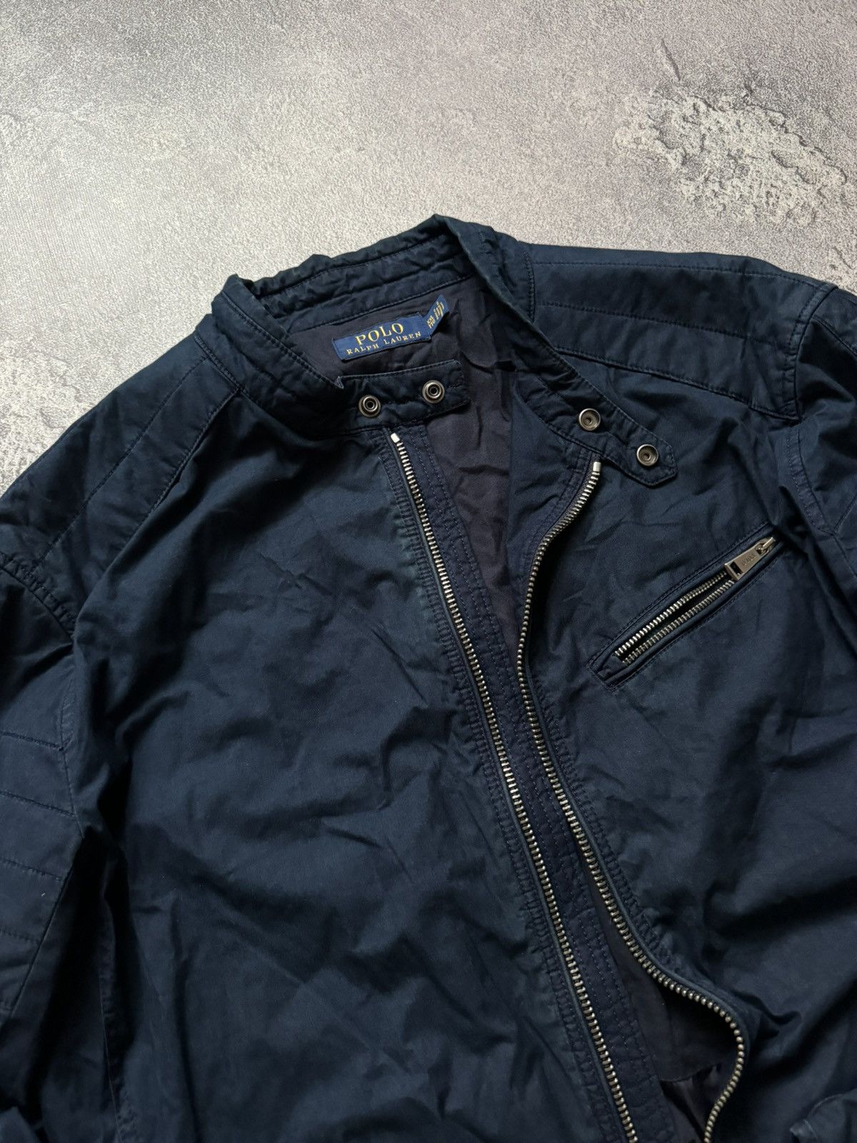Polo Ralph Lauren × Vintage Polo Ralph Lauren XXL zip bomber style denim bike jacket 00s Size US XXL / EU 58 / 5 - 4 Thumbnail