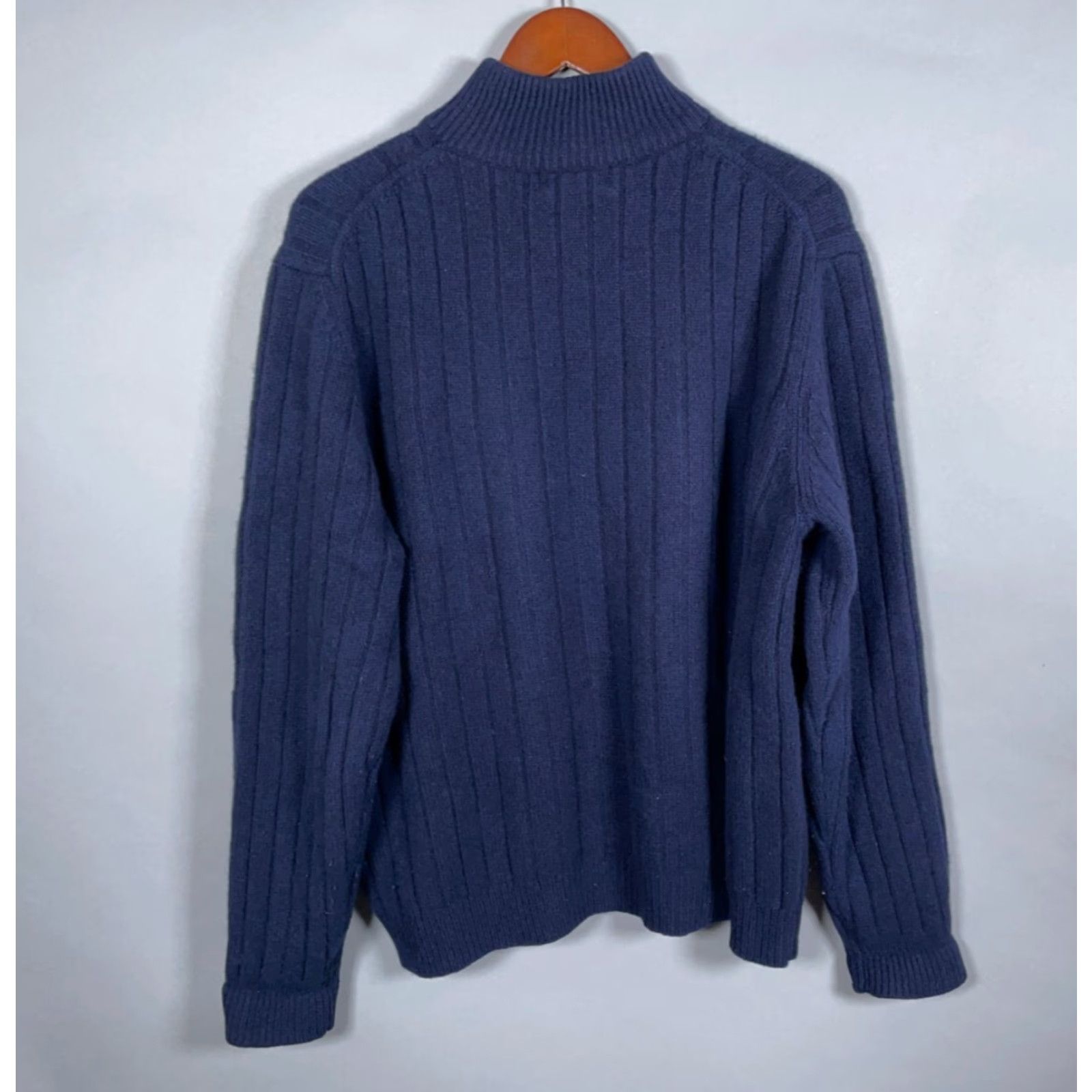 Brooks Brothers VINTAGE Brooks Brothers Wool Sweater Men's XL Long Sleeve Pullover 1/4 Zip Dark Blue Knitted Knit Preppy Size US XL / EU 56 / 4 - 2 Thumbnail