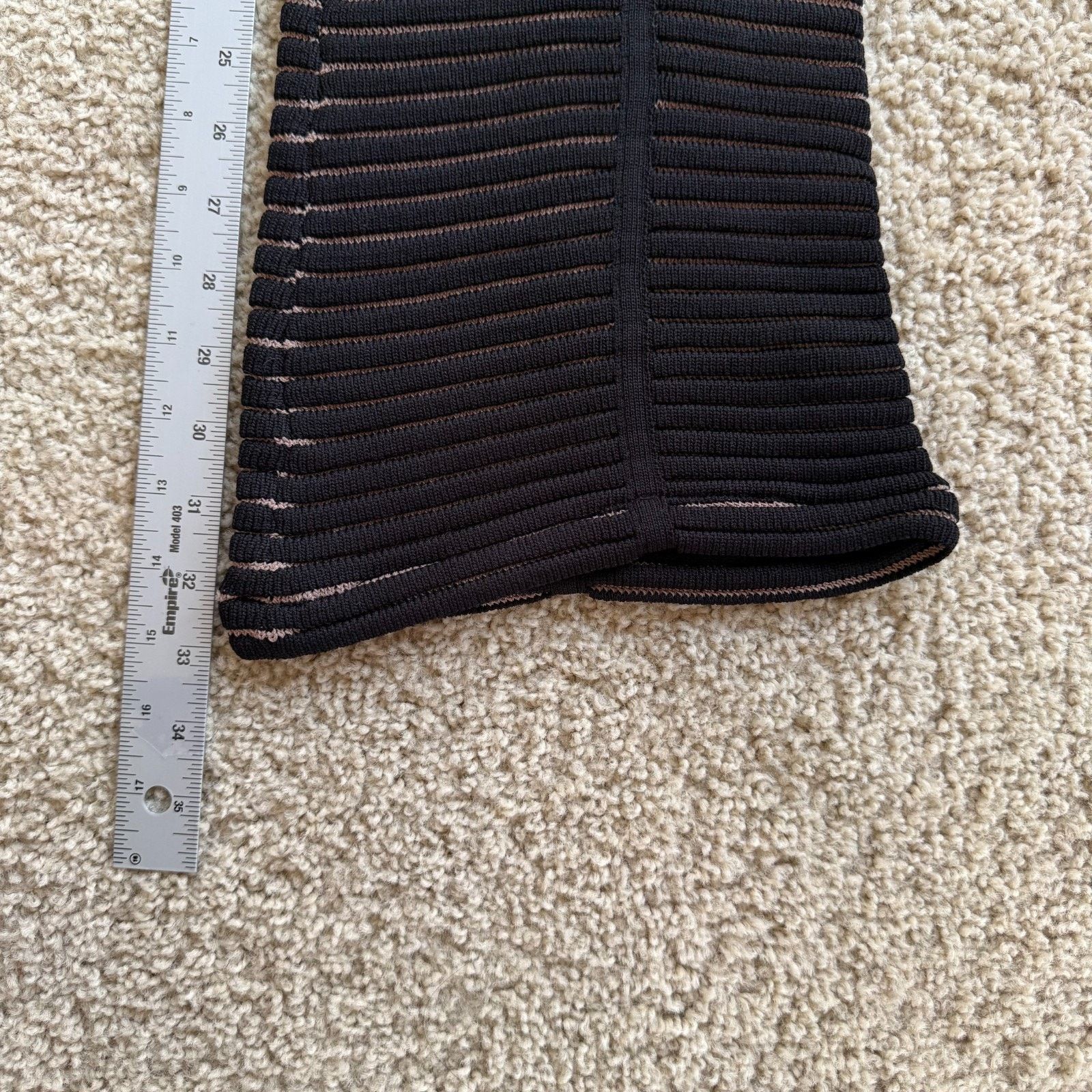 Maniere De Vior Maniere De Voir Bandage Flare Pants Y2K Ribbed Knit Stripe Size 22" - 10 Thumbnail