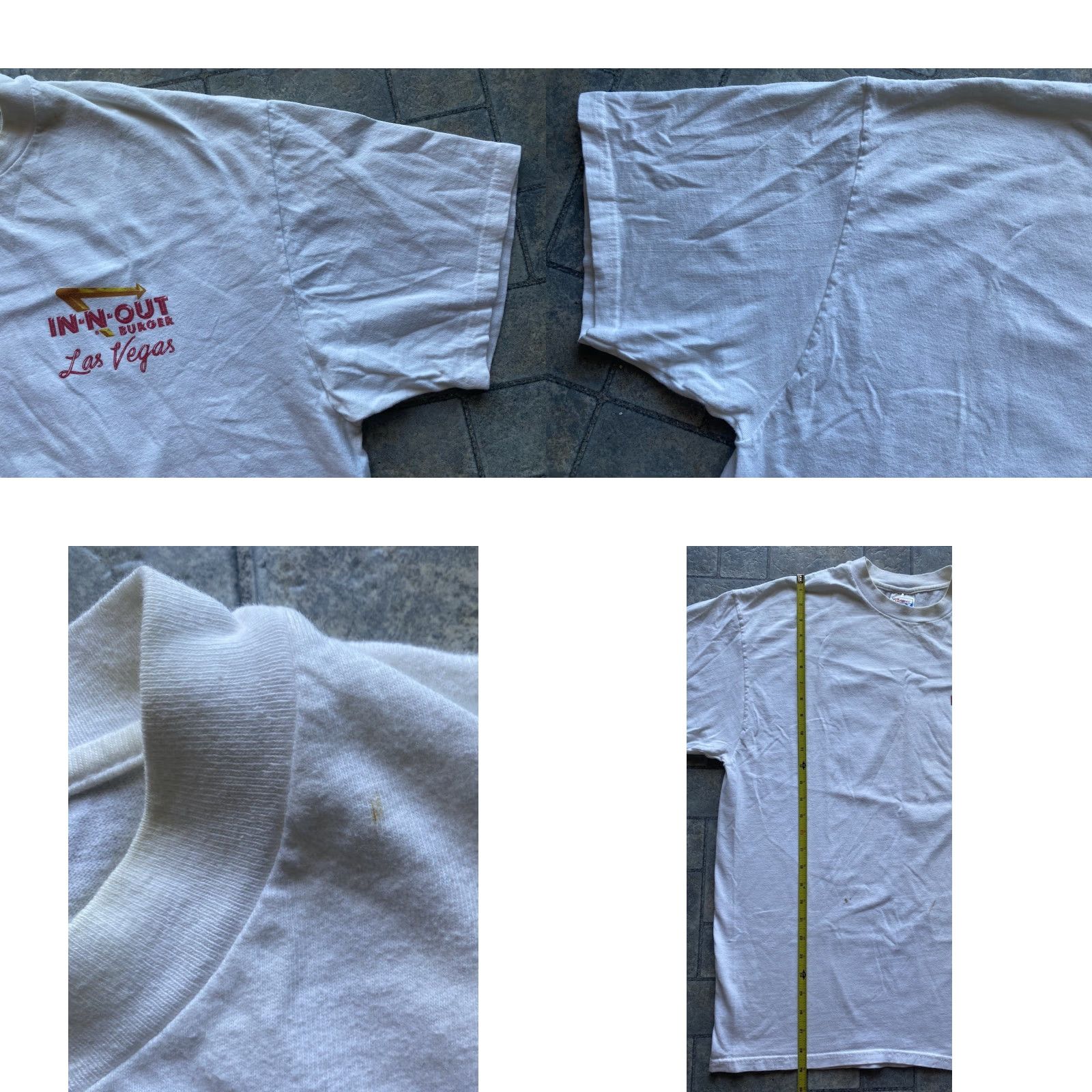 Hanes Hanes Beefy-T T-Shirt Men XL White Short Sleeve In N Out Las Vegas Fast Food Vintage? Size US XL / EU 56 / 4 - 8 Thumbnail