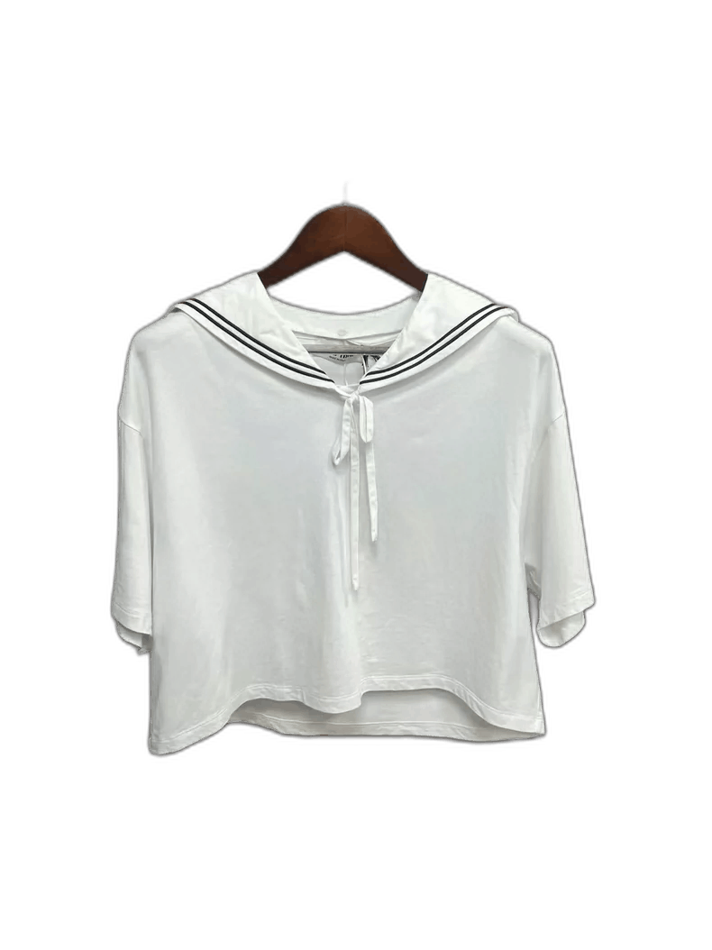 Miu Miu Miumiu Navy Collar Short Sleeve Shirt Size M / US 6-8 / IT 42-44 - 1 Thumbnail
