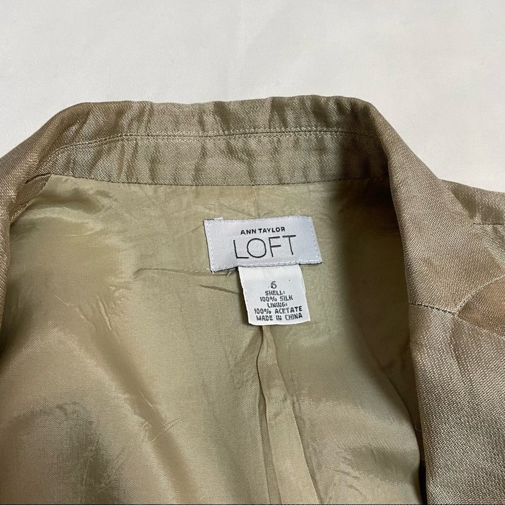 Loft Ann Taylor LOFT Beige Silk Jacket Size 6 Size M / US 6-8 / IT 42-44 - 5 Thumbnail