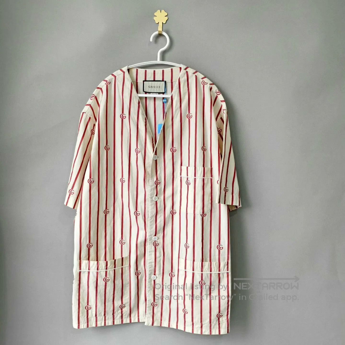 Gucci Gucci New Stripe Baseball Short-Sleeve Shirt. Size US S / EU 44-46 / 1 - 1 Thumbnail
