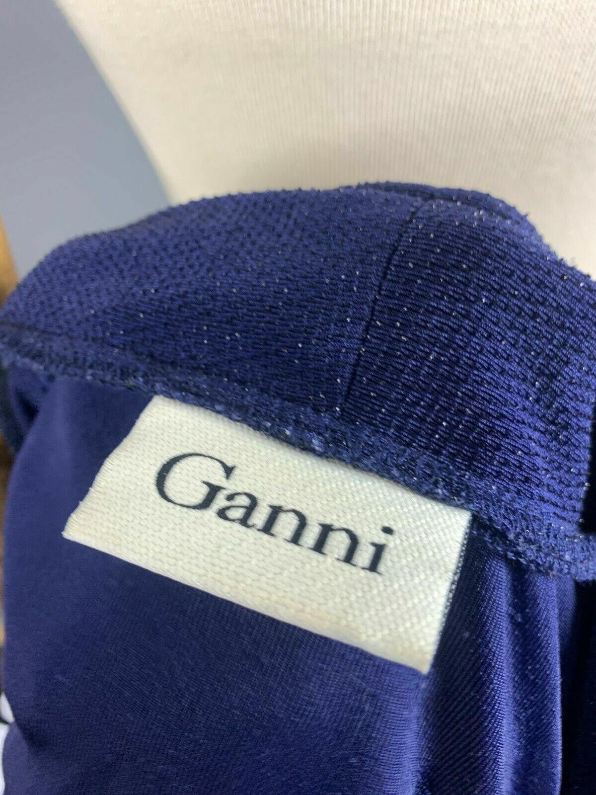 Gianni Valentino Ladies Ganni Blue Long Sleeve V-Neck A-Line Dress Size XS Size XS / US 0-2 / IT 36-38 - 7 Thumbnail