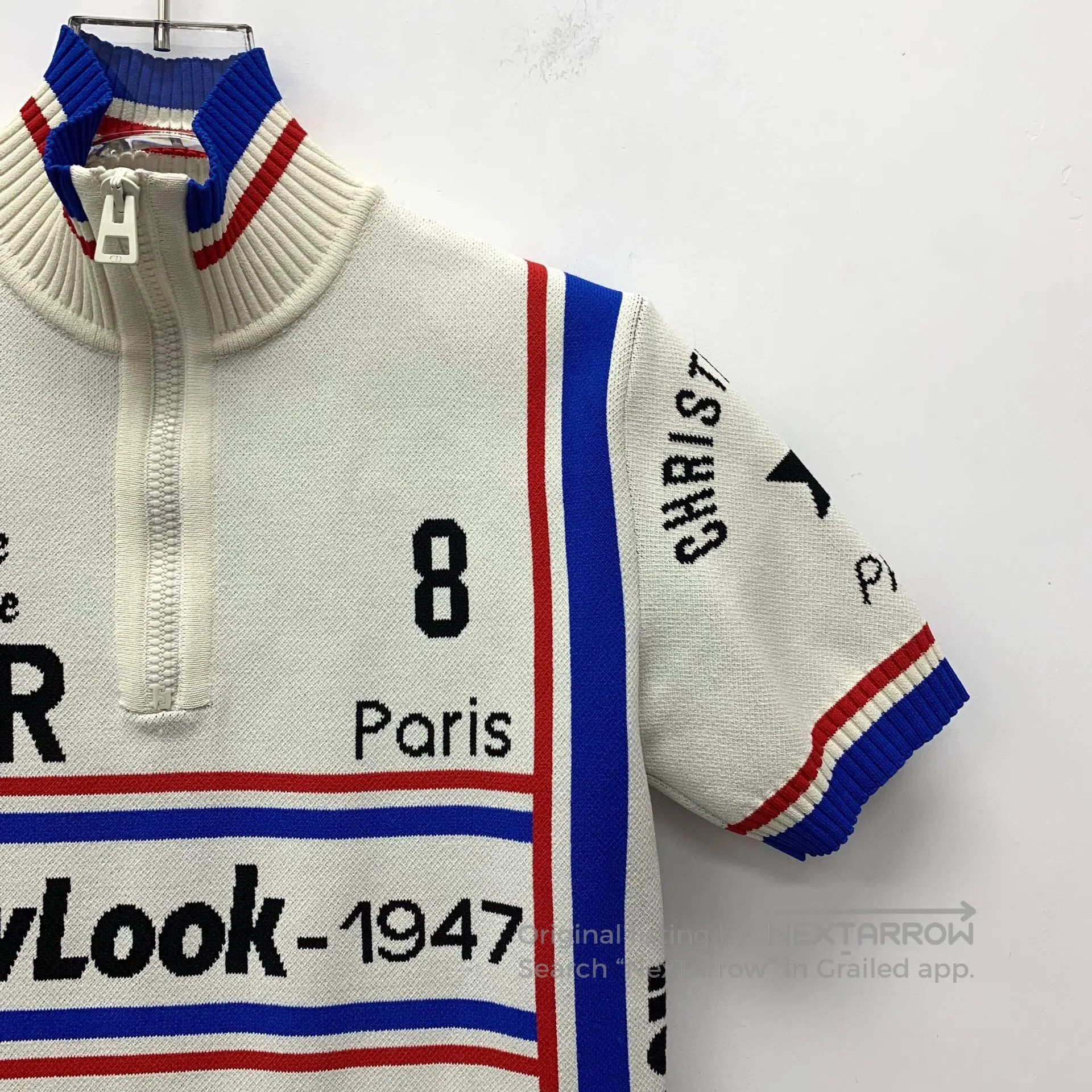 Dior christian dior striped half-zip short sleeve top. Size US XS / EU 42 / 0 - 3 Thumbnail