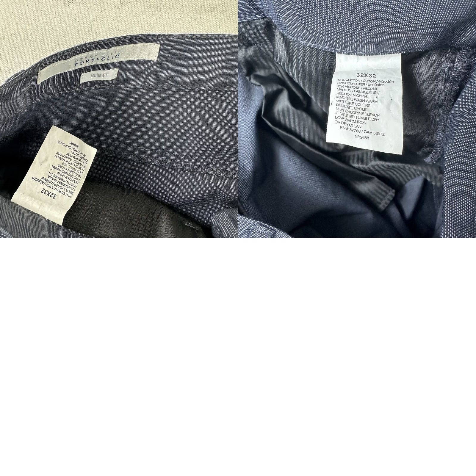 Perry Ellis Perry Ellis Slim fit Chino Pants Mens 32x32 Blue Stretch Size US 32 / EU 48 - 8 Thumbnail