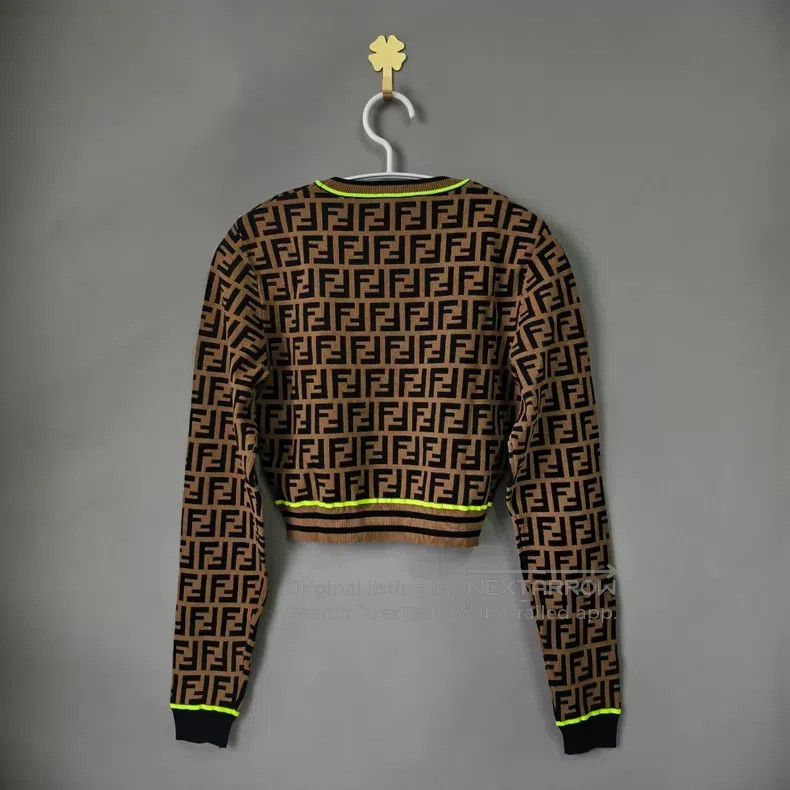 Fendi Fendi Printed Monogram Short Knit Top Size XS / US 0-2 / IT 36-38 - 2 Thumbnail