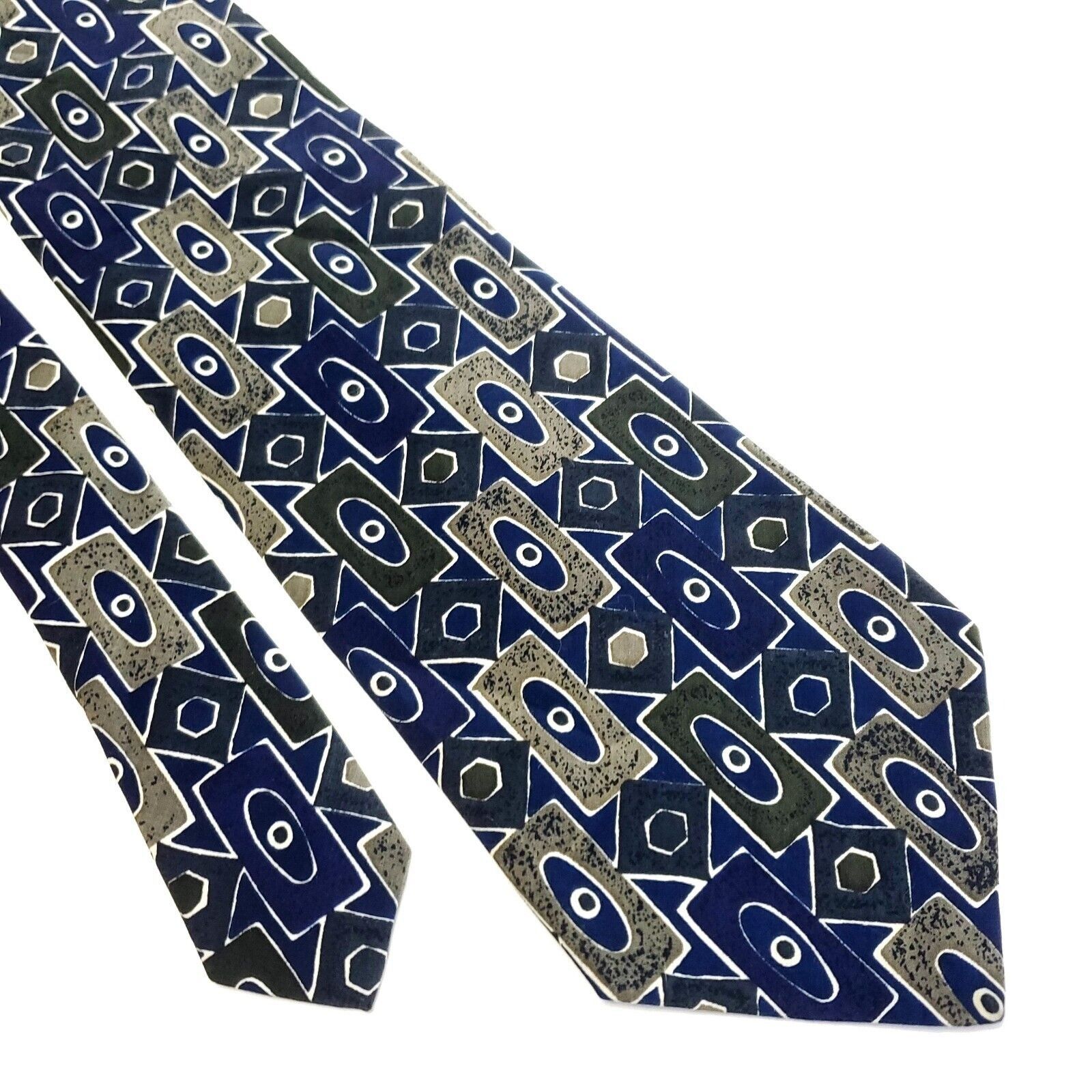 Designer Buckingham Blue Green Abstract Print Short Wide Polyester Ti Size ONE SIZE - 1 Thumbnail