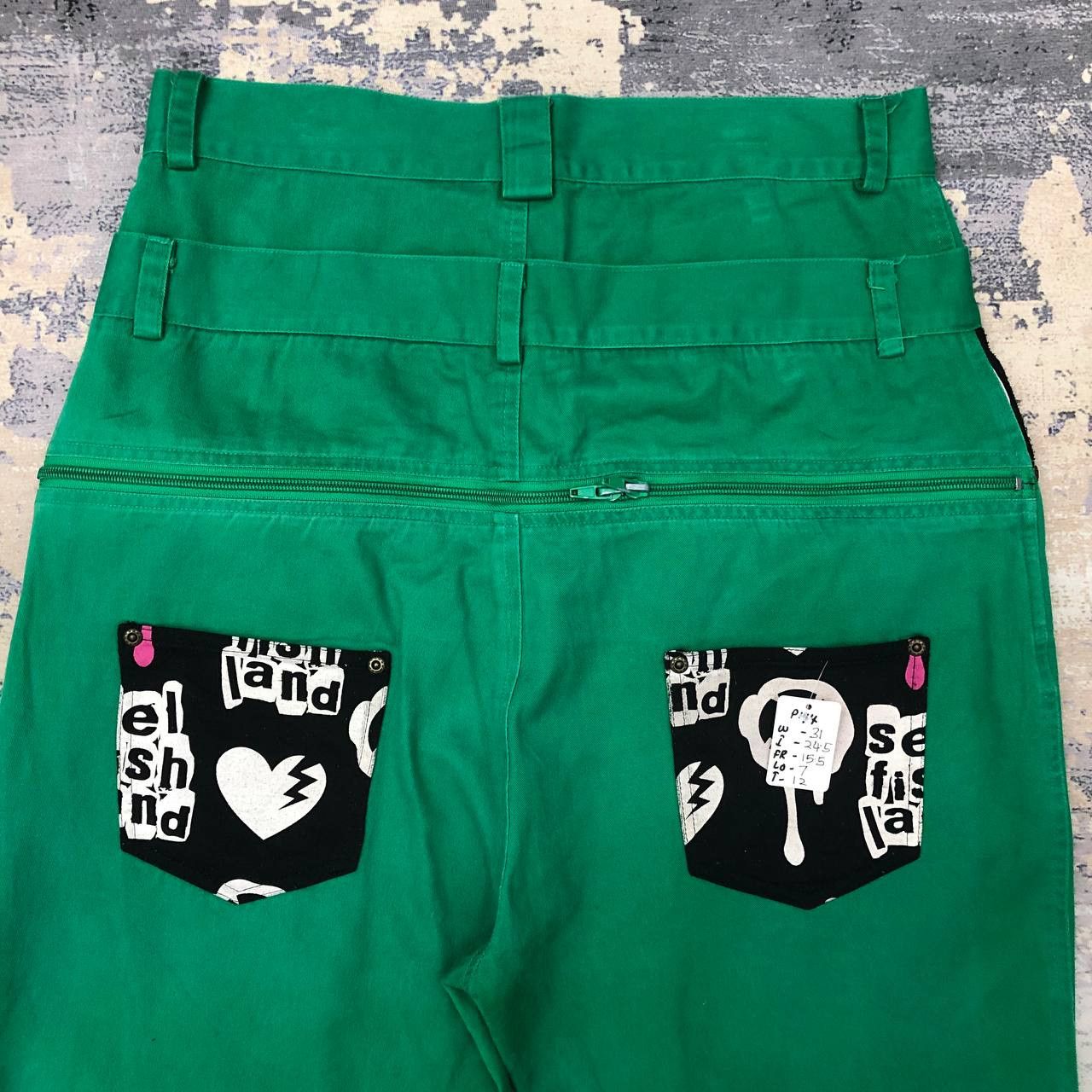 Japanese Brand P144 SELFISHLAND PUNK SKINNY DOUBLE WAIST PANTS Size US 31 - 4 Thumbnail