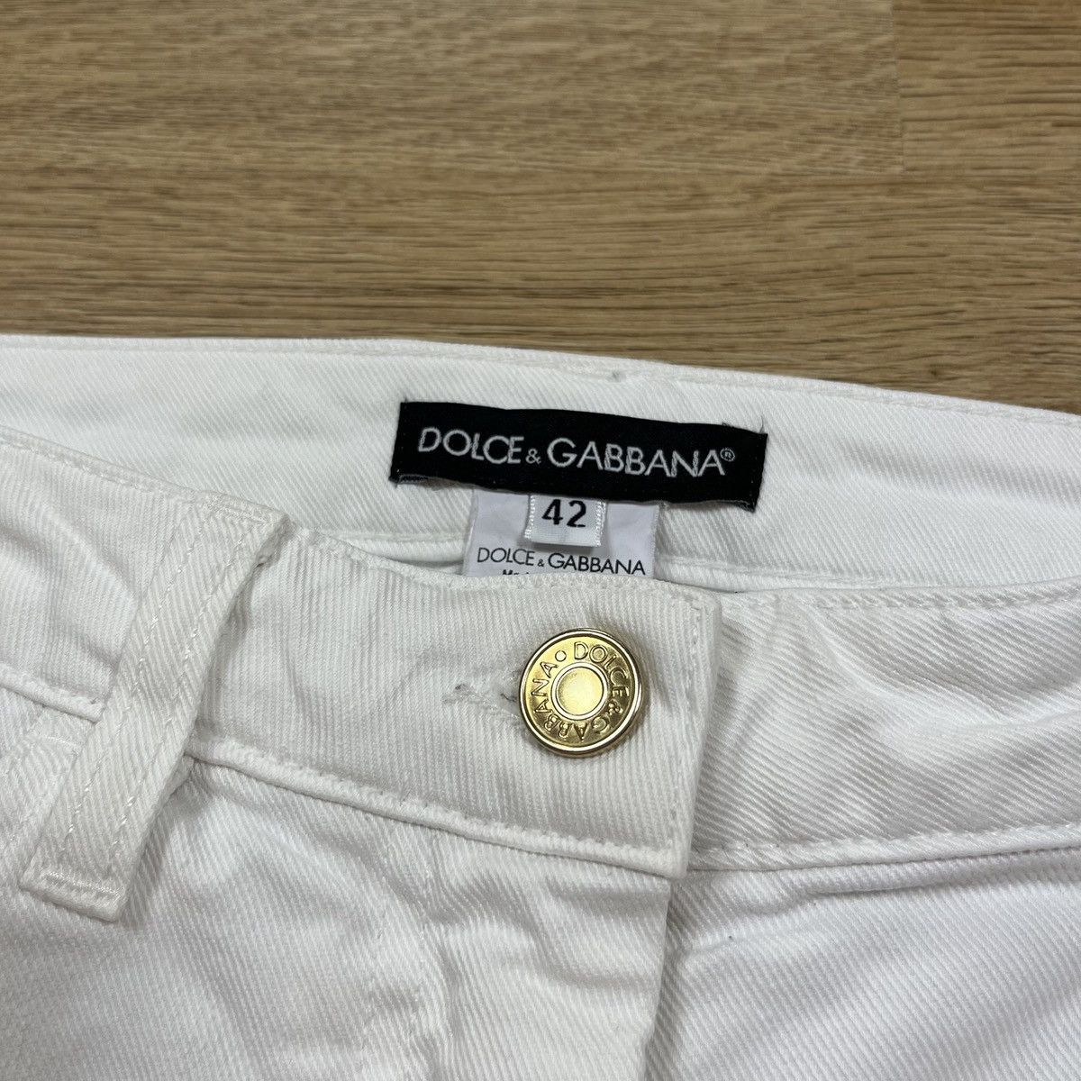 Dolce & Gabbana Dolce & Gabbana White Distressed Denim Skinny Jeans Zip Size 28" / US 6 / IT 42 - 8 Thumbnail