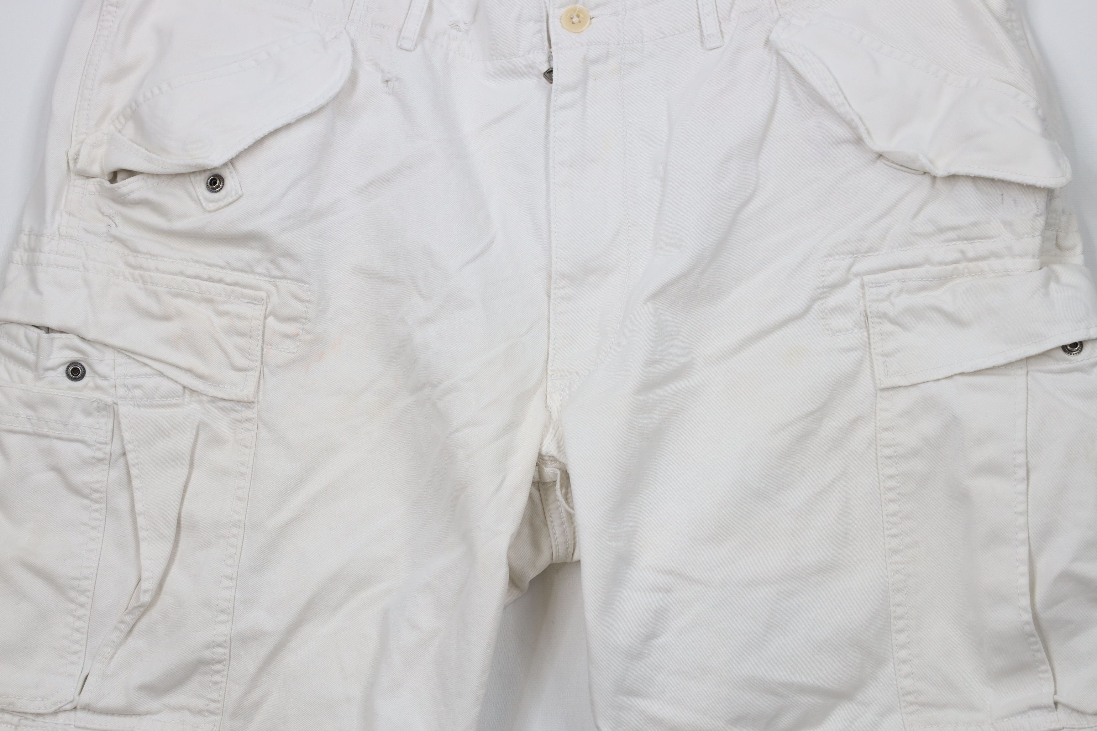 Ralph Lauren × Vintage Vintage 90s Ralph Lauren Heavy Military Cargo Shorts White Size US 40 / EU 56 - 3 Thumbnail