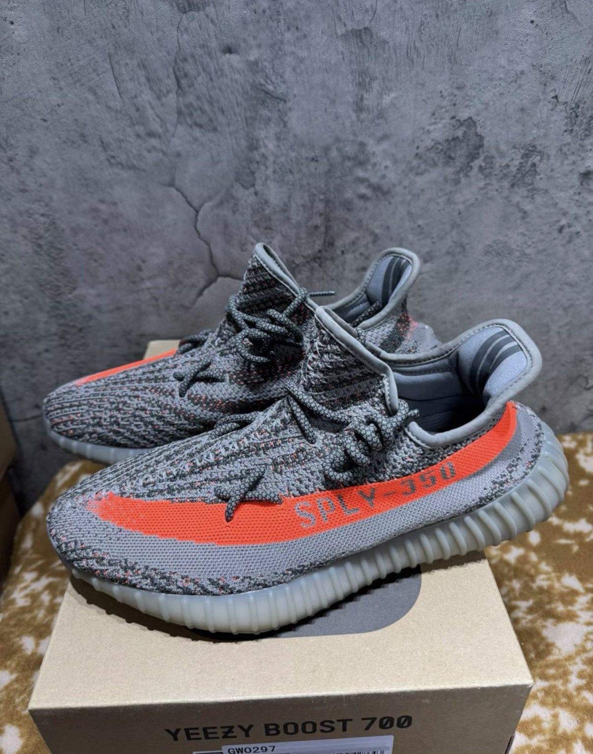 Adidas Adidas Yeezy 350 V2 Grey Orange Static GW1229 K37 Size US 10.5 / EU 43-44 - 1 Thumbnail