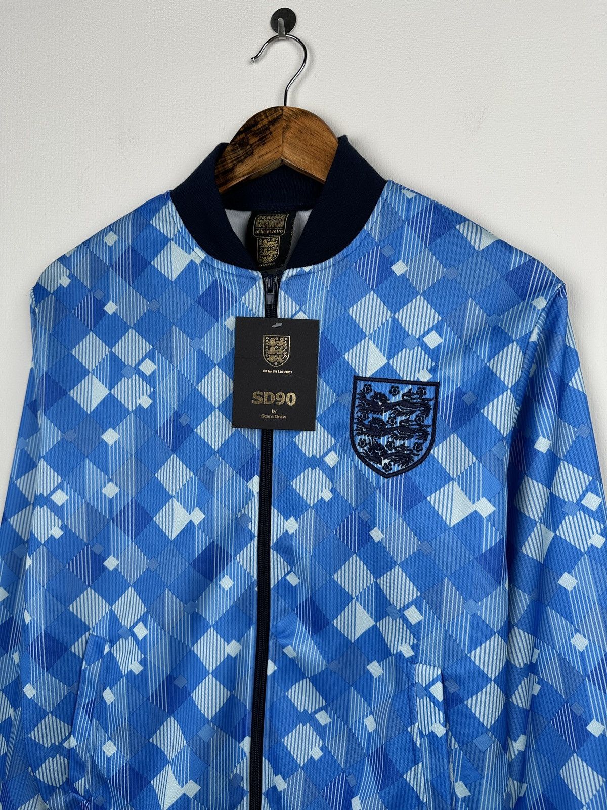 Vintage SCORE DRAW 90 England Retro Track Top Jacket Soccer Size US S / EU 44-46 / 1 - 11 Thumbnail
