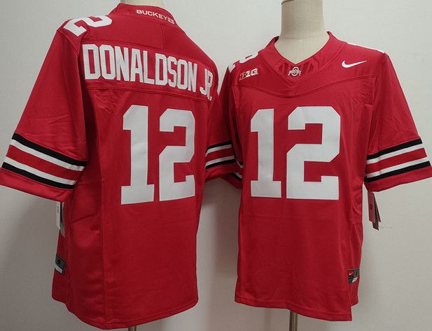 Other Men's Ohio State Buckeyes #12 CJ Donaldson Red 2025 Jerseys Size US L / EU 52-54 / 3 - 1 Thumbnail