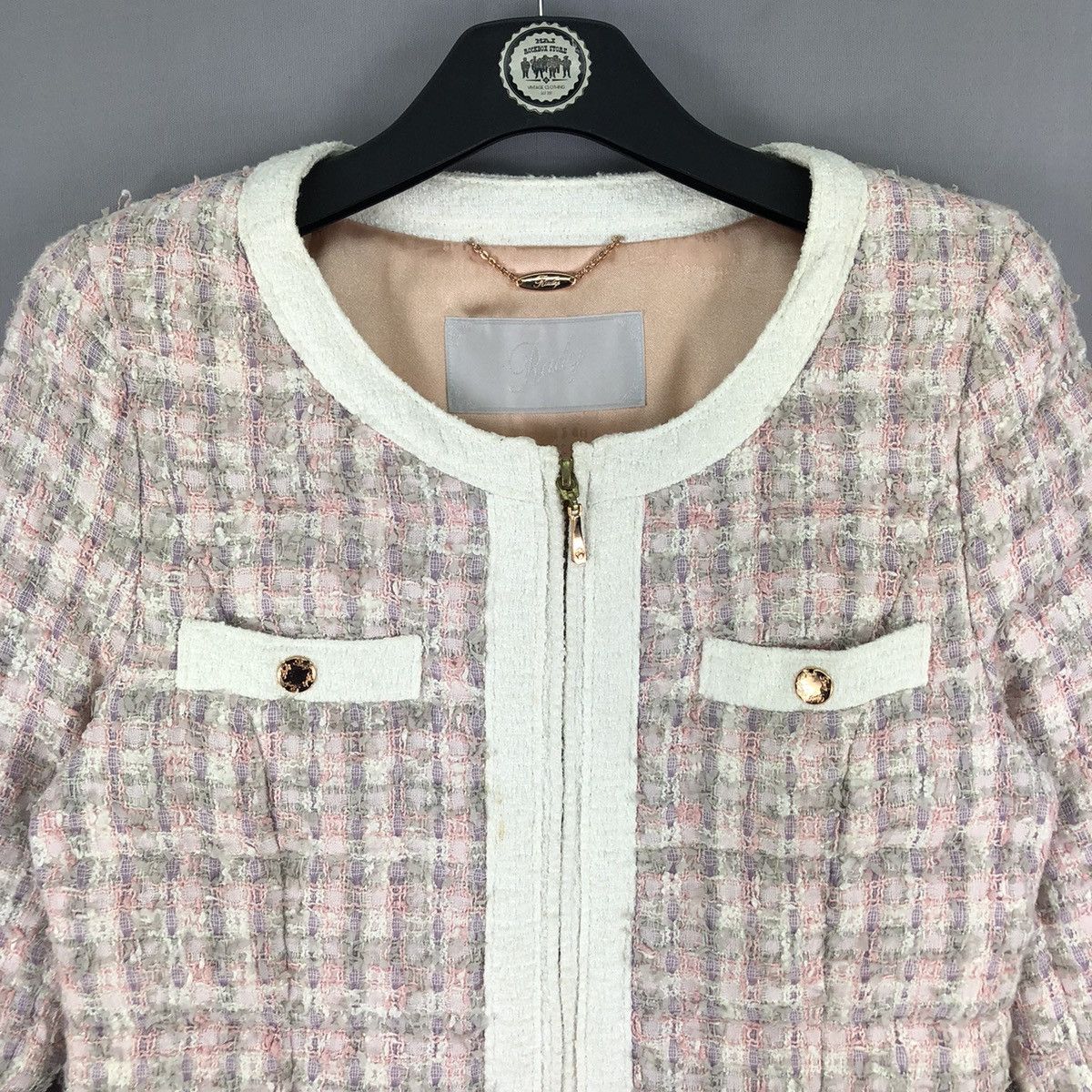 Japanese Brand Vintage Women Tweed Jacket G-Dragon Style by Rady Size XXS / US 00 / IT 34 - 7 Thumbnail