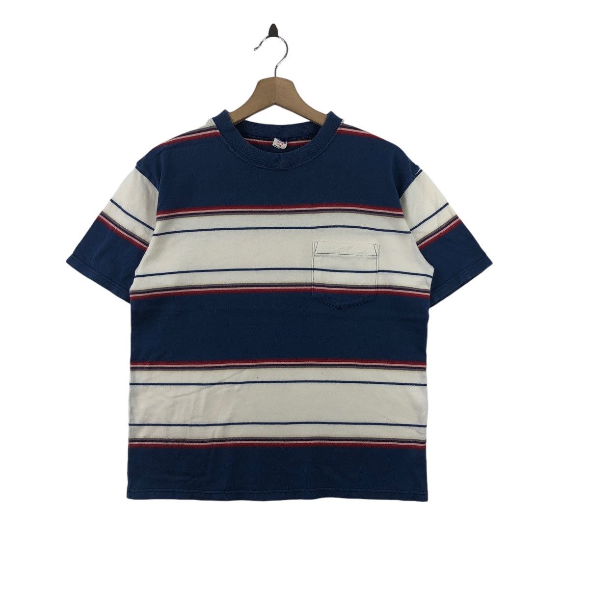 Indigo WAREHOUSE Stripes T-Shirt Indigo Japan Size US M / EU 48-50 / 2 - 1 Thumbnail