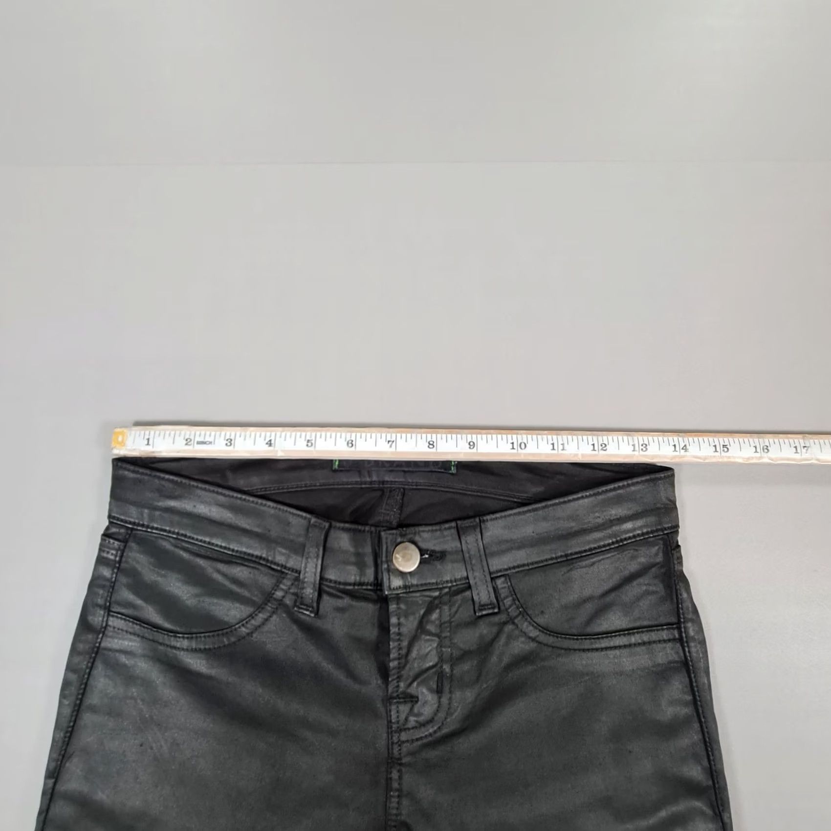 J Brand J Brand Jeans Leggings Black W25 L29 Coated Jeggings Stretch Low Rise 5-Pocket Womens Regular Jeans Size 42" / US 20 - 5 Thumbnail