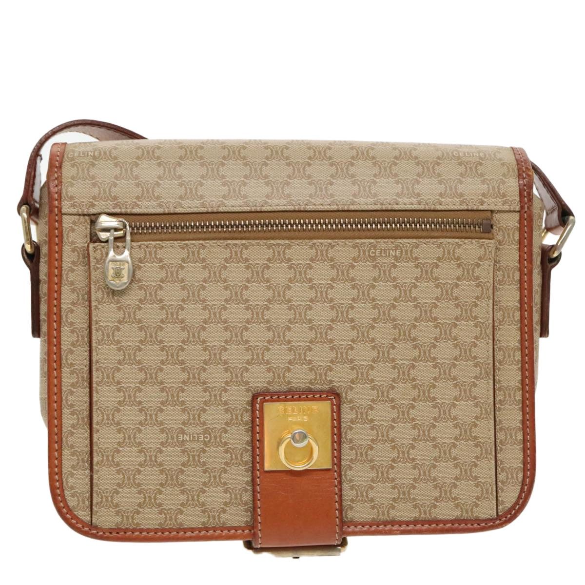 Celine CELINE Macadam Canvas Shoulder Bag Beige Gold Size ONE SIZE - 13 Thumbnail