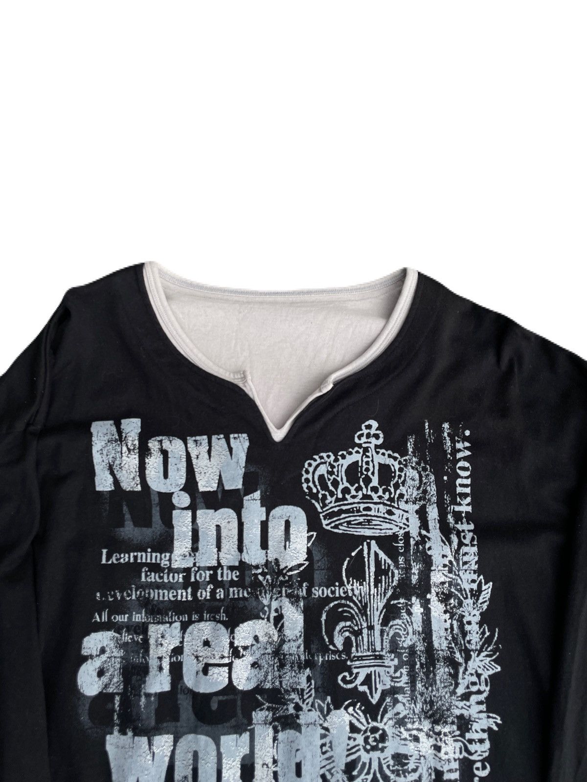 If Six Was Nine 2000s Japanese archive Layered Poem Long Sleeve Tee Vkei Y2K Size US XL / EU 56 / 4 - 5 Thumbnail