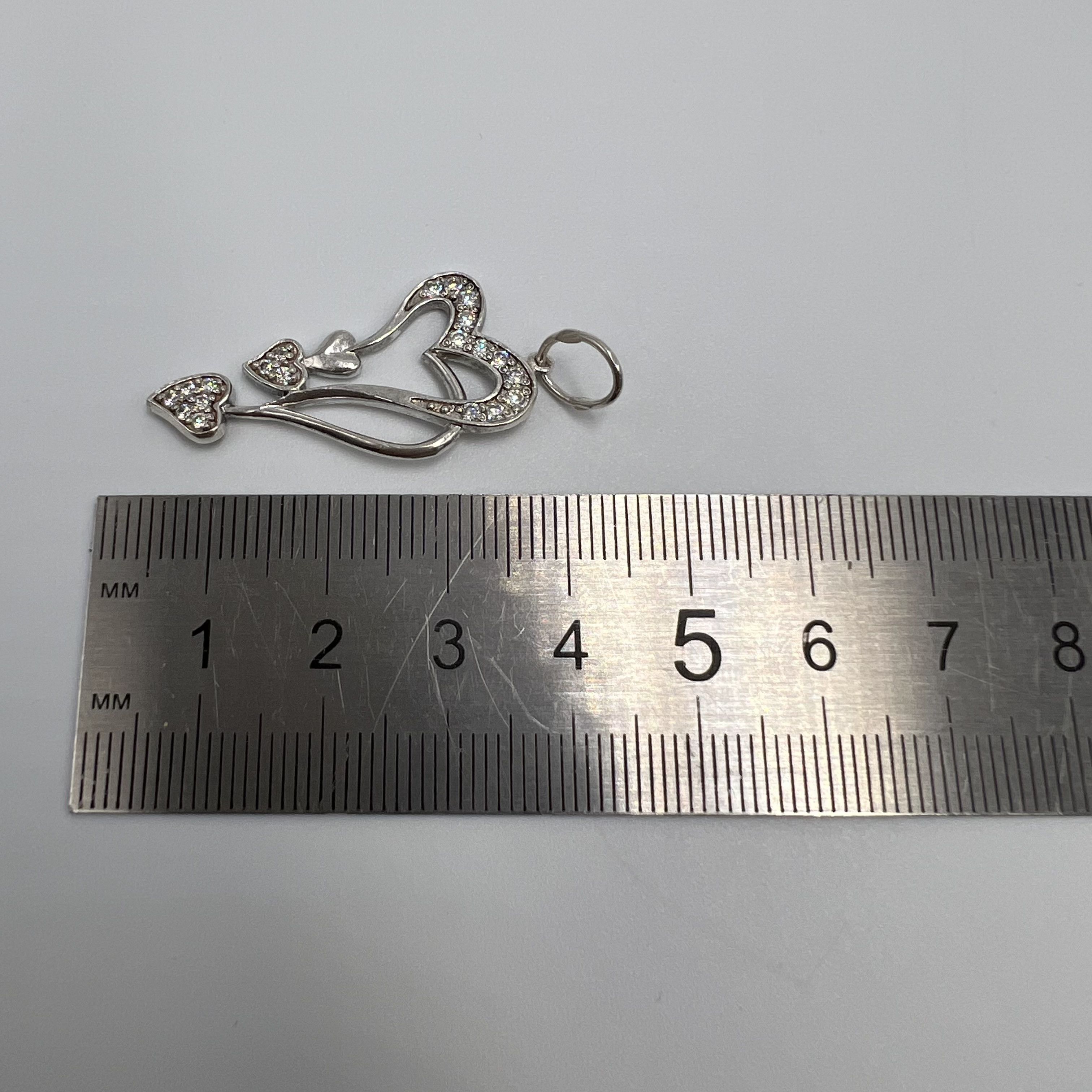 Sterling Silver Vintage Pendant Jewelry Sterling Silver 925 Heart 2.44gr Size ONE SIZE - 7 Thumbnail