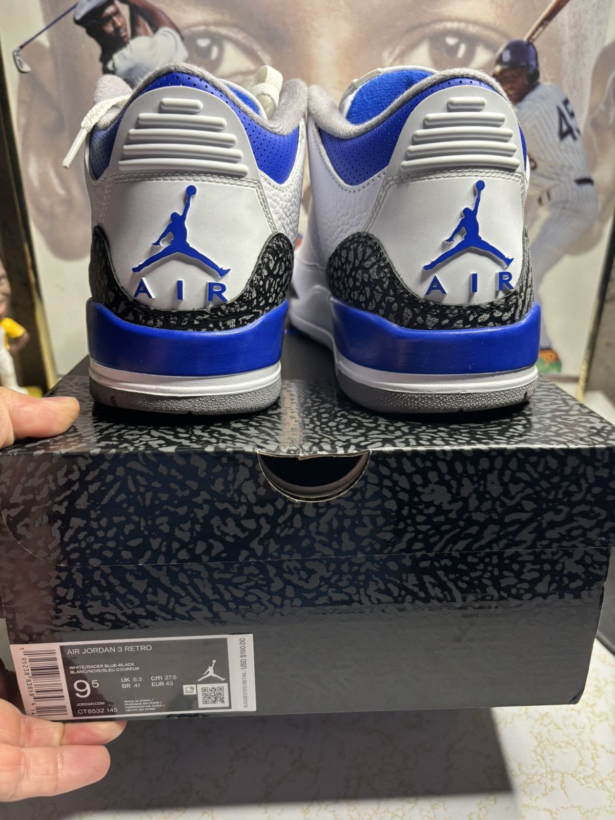 Jordan Brand Air Jordan 3 Retro Racer Blue Size US 9.5 / EU 42-43 - 7 Thumbnail