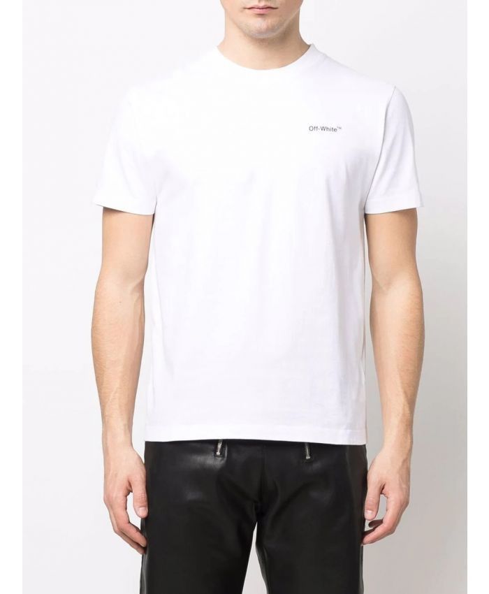 Off-White o1gr1nt0125 Wave Diag Slim S/S T-Shirt in White Size US XS / EU 42 / 0 - 2 Thumbnail