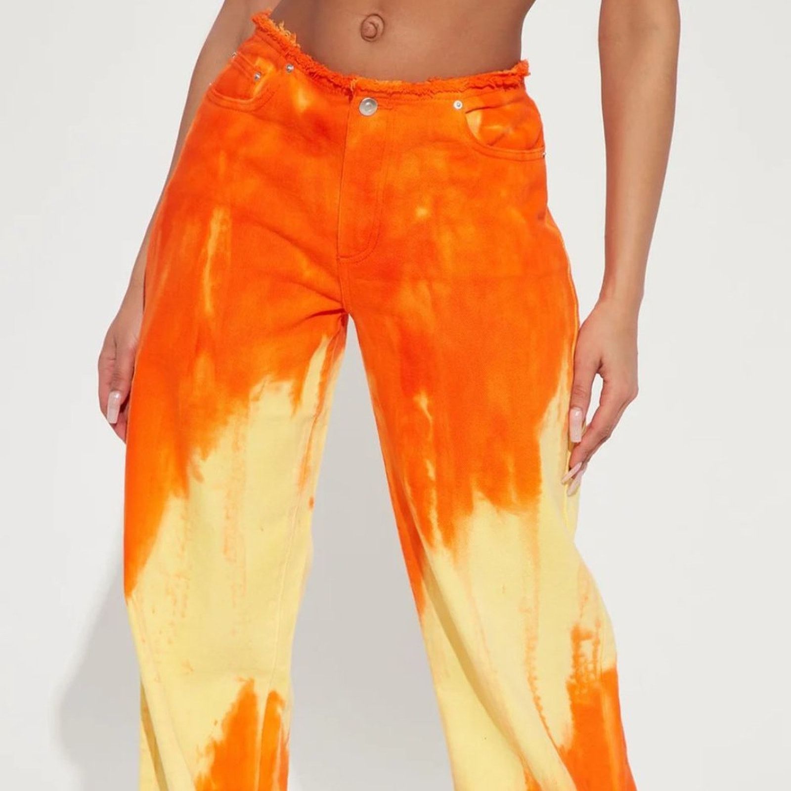 Other Sunset Dreams No Waistband Jeans Orange Jrs 9 = Womens 10 Size 32" / US 10 / IT 46 - 4 Thumbnail