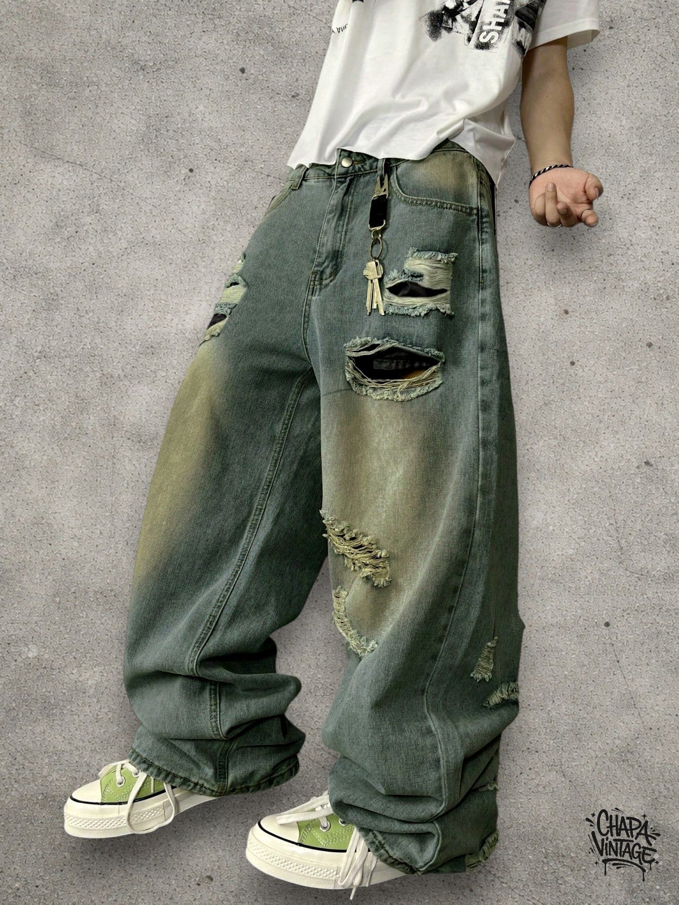 Vintage Distressed washed jeans Size US 32 / EU 48 - 3 Thumbnail