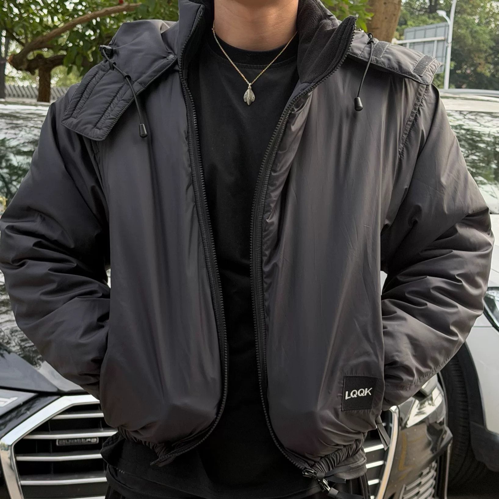 LQQK Studio Lightweight Nylon Jacket with Diagonal Zip Size US S / EU 44-46 / 1 - 1 Thumbnail