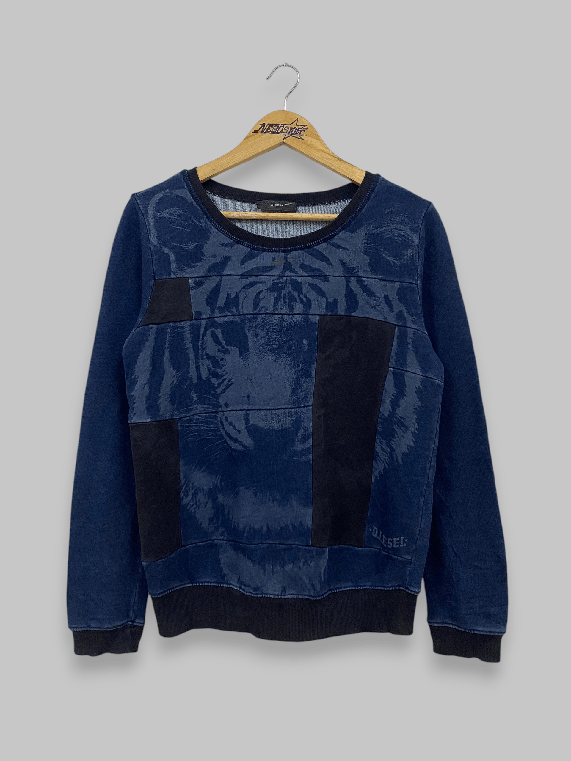 Diesel DIESEL Tiger graphic print and patchwork design sweatshirt Size US M / EU 48-50 / 2 - 1 Thumbnail
