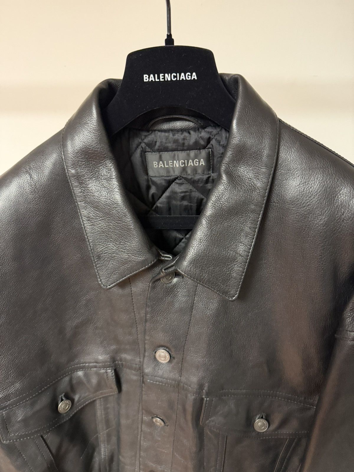 Balenciaga NEW - Summer 23 Buffalo Denim Style Trucker Leather Jacket S Size US S / EU 44-46 / 1 - 5 Thumbnail
