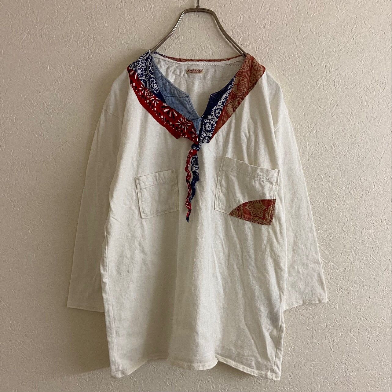 image of Kapital Bandanna Patchwork Quarter Sleeve Shirt, Men's (Size Medium)