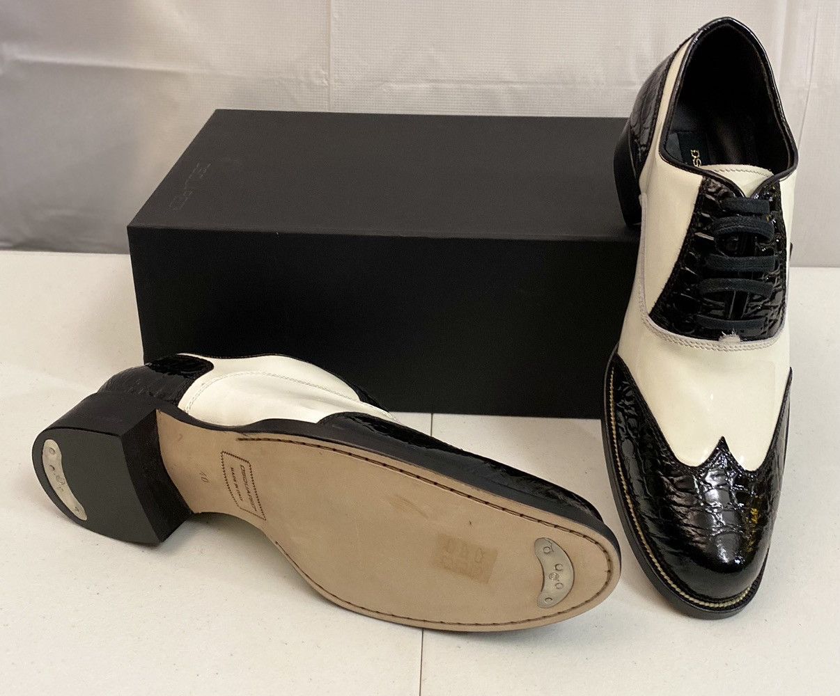 Dsquared2 Dsquared2 🇮🇹 Croc stampo/Patent Spectator Brogue oxford 7 NEW Size US 7 / EU 40 - 15 Thumbnail