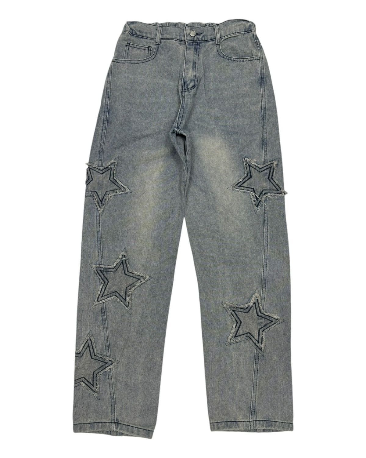 JNCO Star Embroidery Jeans Japanese Street Fashion Style Size 26" / US 2 / IT 38 - 6 Thumbnail