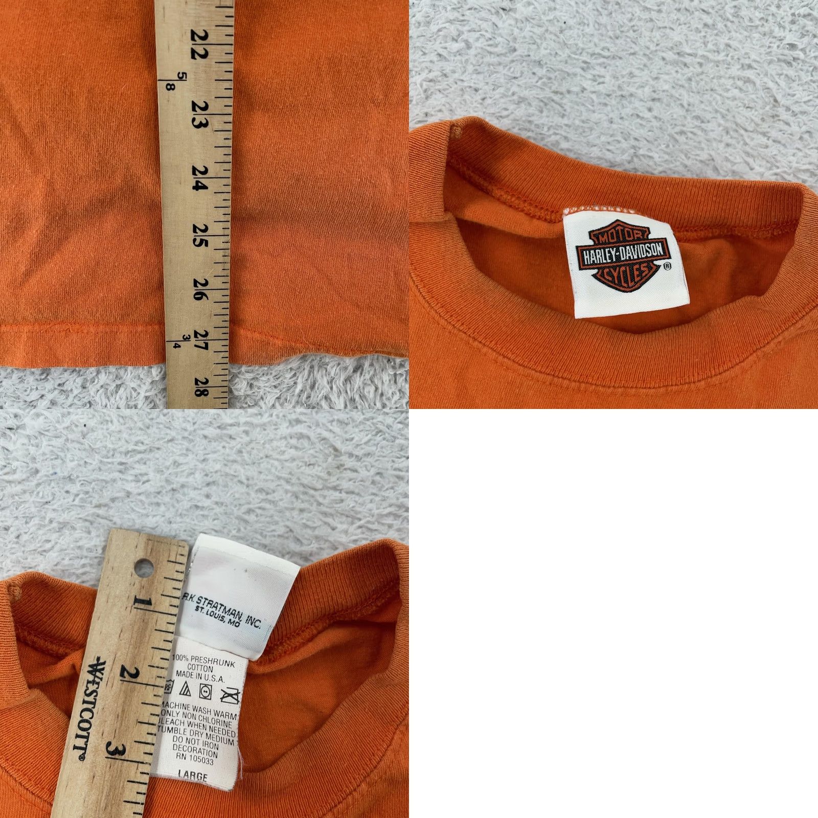 Harley Davidson Harley-Davidson T-Shirt Muscle Graphic Print M/L Orange 100% Cotton Logo Mens Crew Neck Sleeveless Vintage: No Size US L / EU 52-54 / 3 - 8 Thumbnail